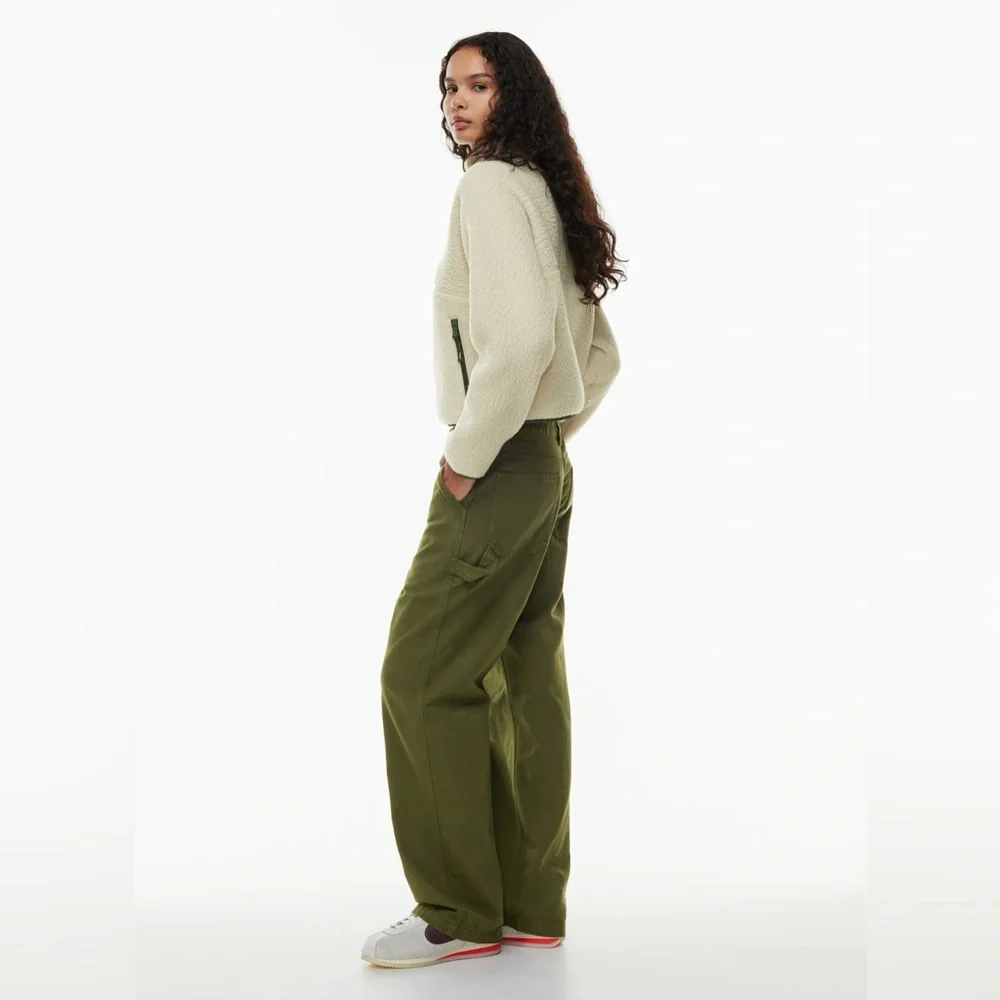 TNA Wide Leg Cargo Pants in Olive Green - Picture 1 of 9